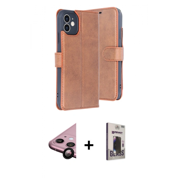 MARSİLYAN™- iPhone 11 Kılıf Siluet Işık Serisi - Siyah Bilvis Hayalet Cam Ekran Koruyucu + Raze Metal Kamera Lens - SH