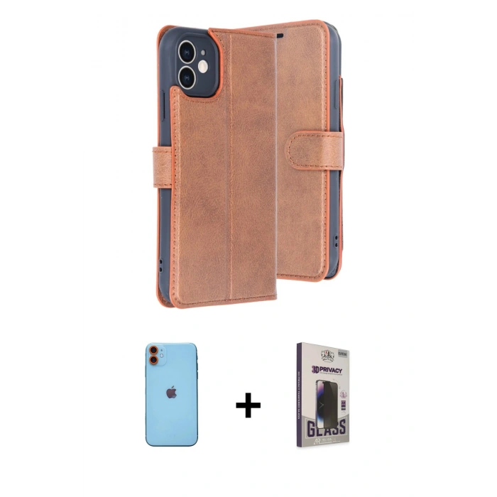 MARSİLYAN™- iPhone 11 Kılıf Siluet Işık Serisi - Siyah Bilvis Hayalet Cam Ekran Koruyucu + Neon Fosforlu Kamera Lens - TU