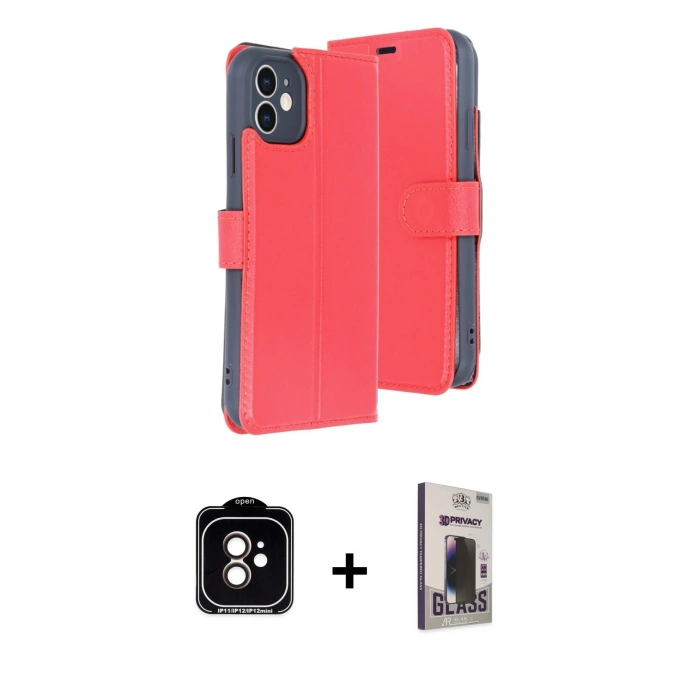 MARSİLYAN™- iPhone 11 Kılıf Siluet Işık Serisi - Siyah Bilvis Hayalet Cam Ekran Koruyucu + PVD Metal Kamera Lens - TU