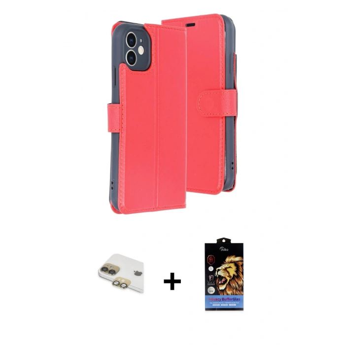 MARSİLYAN™- iPhone 11 Kılıf Siluet Işık Serisi - Siyah Buffer Hayalet Cam Ekran Koruyucu + Pers Alüminyum Kamera Lens - GD