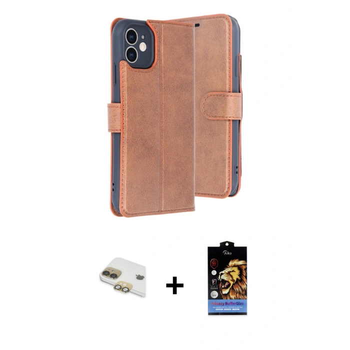 MARSİLYAN™- iPhone 11 Kılıf Siluet Işık Serisi - Siyah Buffer Hayalet Cam Ekran Koruyucu + Pers Alüminyum Kamera Lens - GD