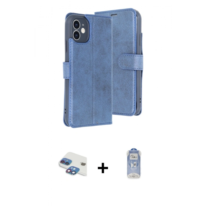 MARSİLYAN™- iPhone 11 Kılıf Siluet Işık Serisi - Siyah Joko Magic 5D Cam + Pers Alüminyum Kamera Lens - GI
