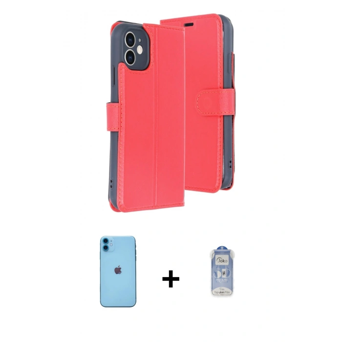 MARSİLYAN™- iPhone 11 Kılıf Siluet Işık Serisi - Siyah Joko Magic 5D Cam + Neon Fosforlu Kamera Lens - MI