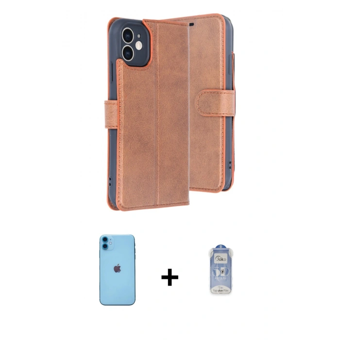 MARSİLYAN™- iPhone 11 Kılıf Siluet Işık Serisi - Siyah Joko Magic 5D Cam + Neon Fosforlu Kamera Lens - MI