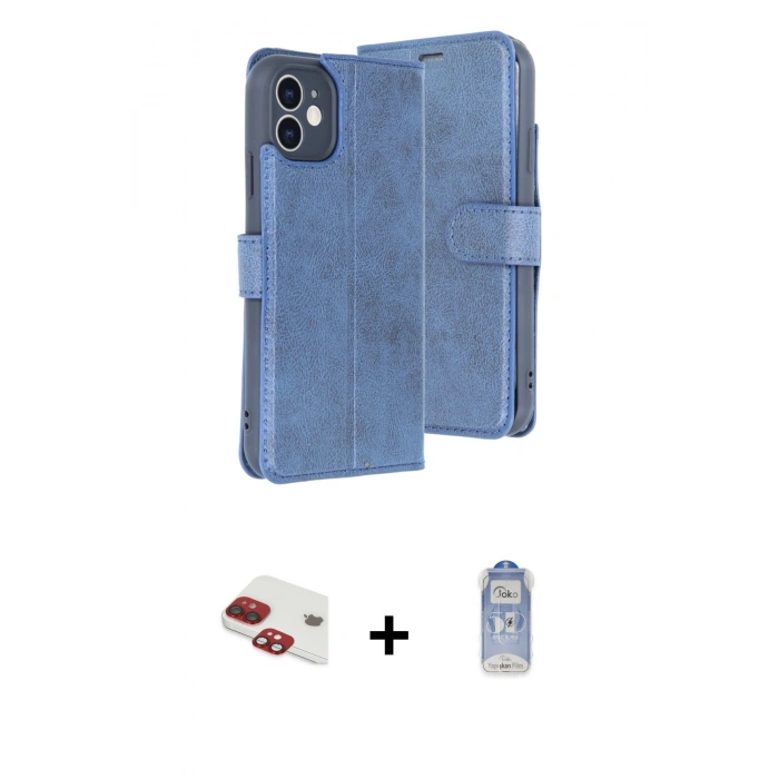 MARSİLYAN™- iPhone 11 Kılıf Siluet Işık Serisi - Siyah Joko Magic 5D Cam + Pers Alüminyum Kamera Lens - KI