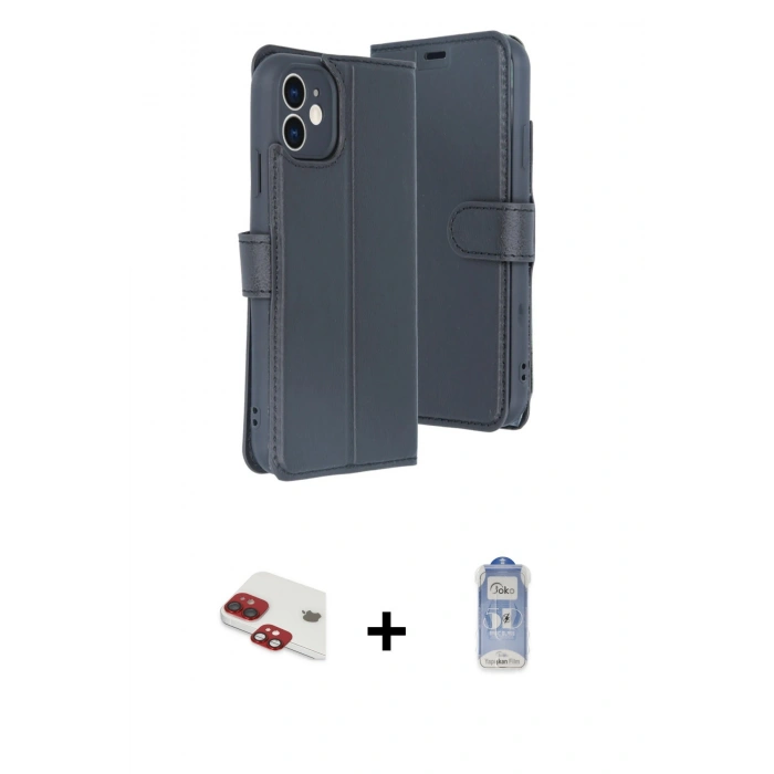MARSİLYAN™- iPhone 11 Kılıf Siluet Işık Serisi - Siyah Joko Magic 5D Cam + Pers Alüminyum Kamera Lens - KI