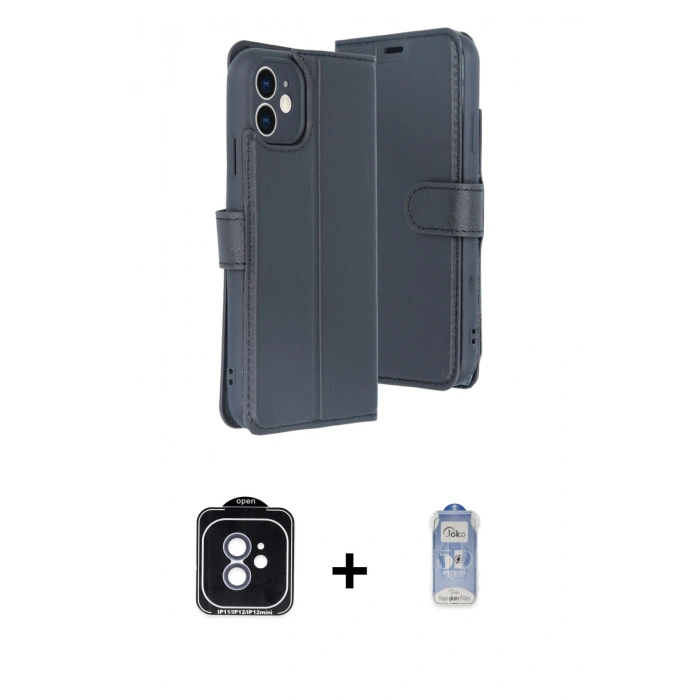 MARSİLYAN™- iPhone 11 Kılıf Siluet Işık Serisi - Siyah Joko Magic 5D Cam + PVD Metal Kamera Lens - MI
