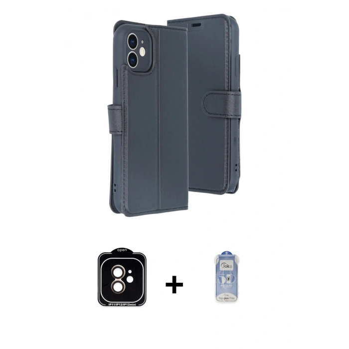 MARSİLYAN™- iPhone 11 Kılıf Siluet Işık Serisi - Siyah Joko Magic 5D Cam + PVD Metal Kamera Lens - TU