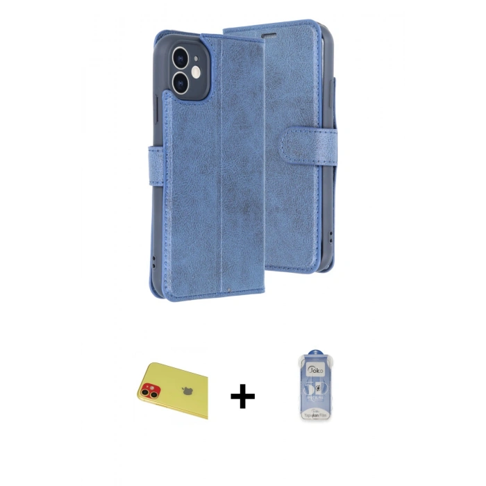 MARSİLYAN™- iPhone 11 Kılıf Siluet Işık Serisi - Siyah Joko Magic 5D Cam + Rainbow Kamera Lens Koruma Cam - KI