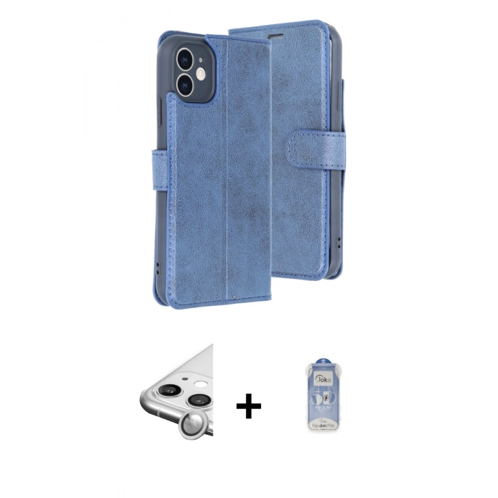 MARSİLYAN™- iPhone 11 Kılıf Siluet Işık Serisi - Siyah Joko Magic 5D Cam + Raze Metal Kamera Lens - GS