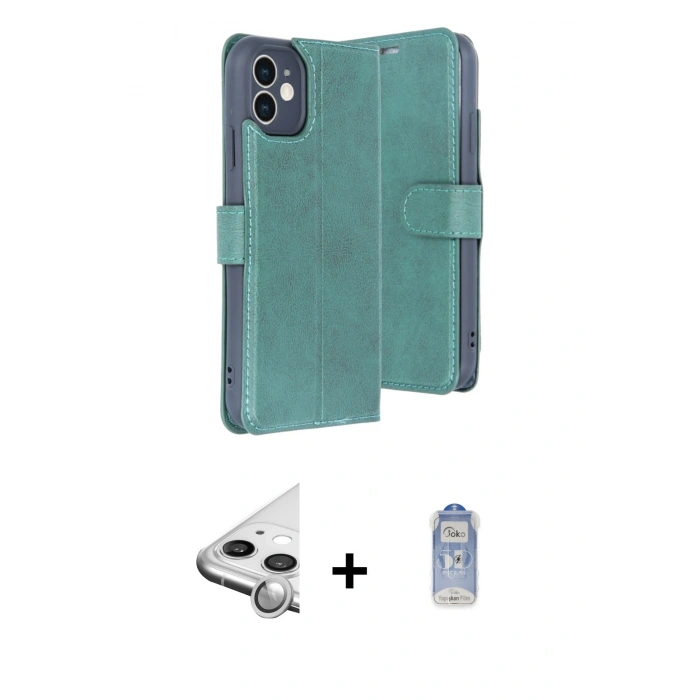 MARSİLYAN™- iPhone 11 Kılıf Siluet Işık Serisi - Siyah Joko Magic 5D Cam + Raze Metal Kamera Lens - GS