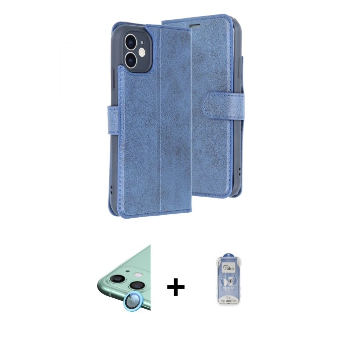 MARSİLYAN™- iPhone 11 Kılıf Siluet Işık Serisi - Siyah Joko Magic 5D Cam + Raze Metal Kamera Lens - MI
