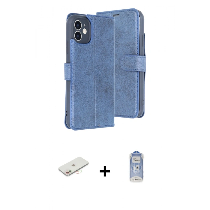 MARSİLYAN™- iPhone 11 Kılıf Siluet Işık Serisi - Siyah Joko Magic 5D Cam + Renkli Kamera Lens Koruma Cam - YL