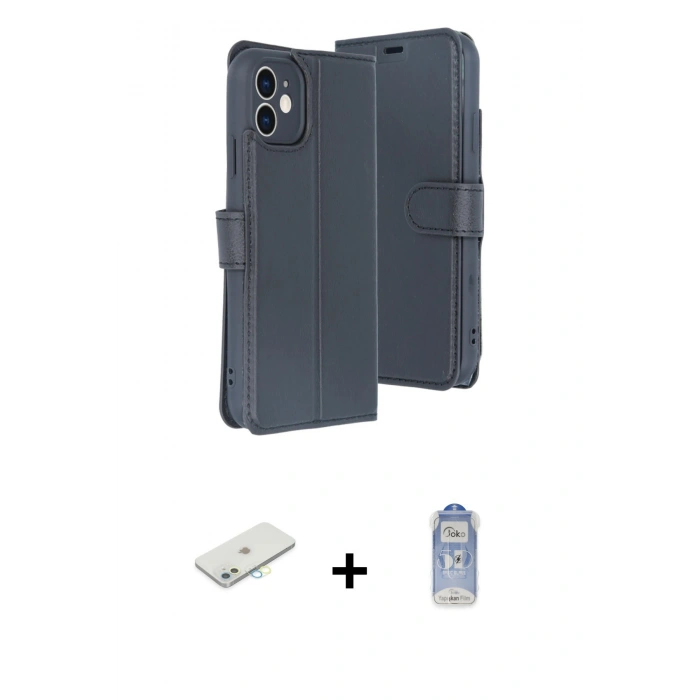 MARSİLYAN™- iPhone 11 Kılıf Siluet Işık Serisi - Siyah Joko Magic 5D Cam + Renkli Kamera Lens Koruma Cam - SI