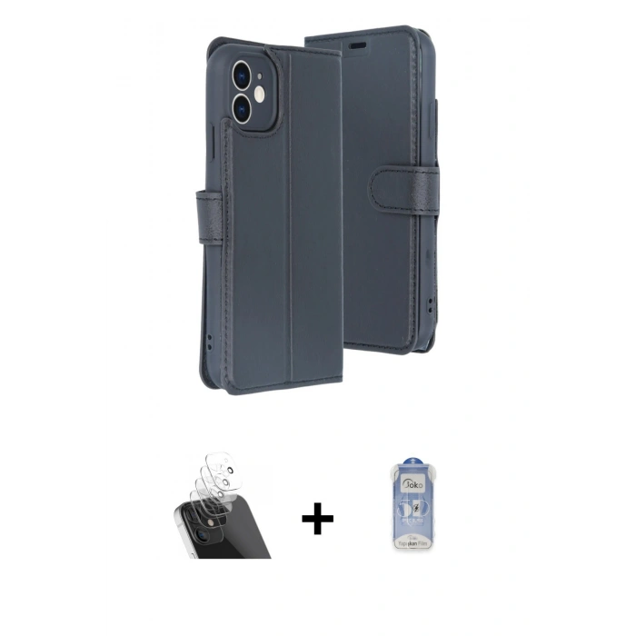 MARSİLYAN™- iPhone 11 Kılıf Siluet Işık Serisi - Siyah Joko Magic 5D Cam + Kamera Lens Koruma Cam - SF