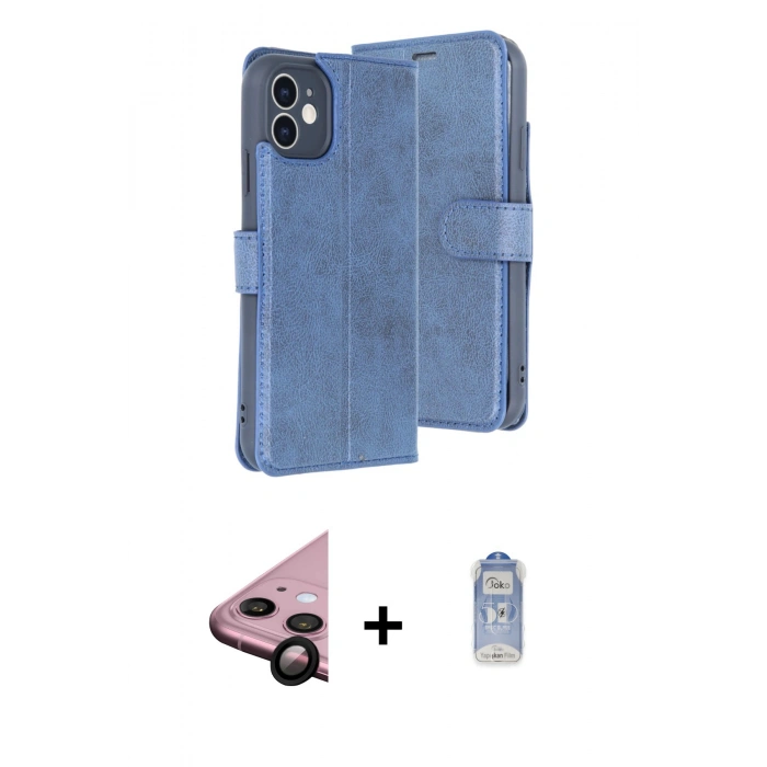 MARSİLYAN™- iPhone 11 Kılıf Siluet Işık Serisi - Siyah Joko Magic 5D Cam + Raze Metal Kamera Lens - SH