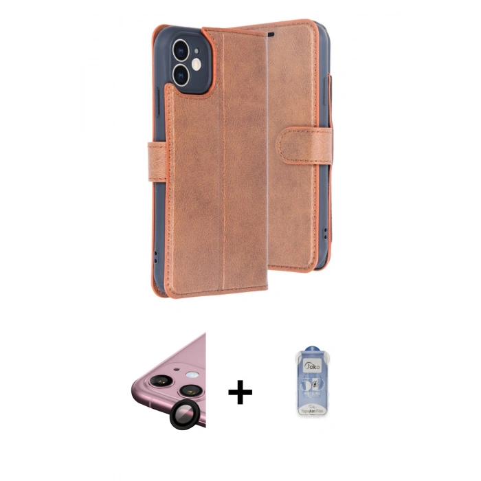 MARSİLYAN™- iPhone 11 Kılıf Siluet Işık Serisi - Siyah Joko Magic 5D Cam + Raze Metal Kamera Lens - SH