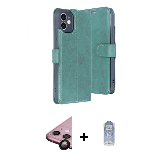 MARSİLYAN™- iPhone 11 Kılıf Siluet Işık Serisi - Siyah Joko Magic 5D Cam + Raze Metal Kamera Lens - SH