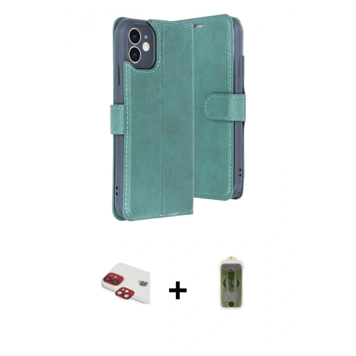 MARSİLYAN™- iPhone 11 Kılıf Siluet Işık Serisi - Siyah Joko Magic 5D Hayalet Cam + Pers Alüminyum Kamera Lens - KI