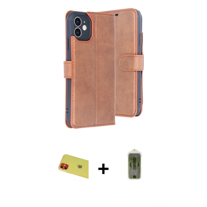 MARSİLYAN™- iPhone 11 Kılıf Siluet Işık Serisi - Siyah Joko Magic 5D Hayalet Cam + Kırmızı Rainbow Kamera Lens Koruma Cam