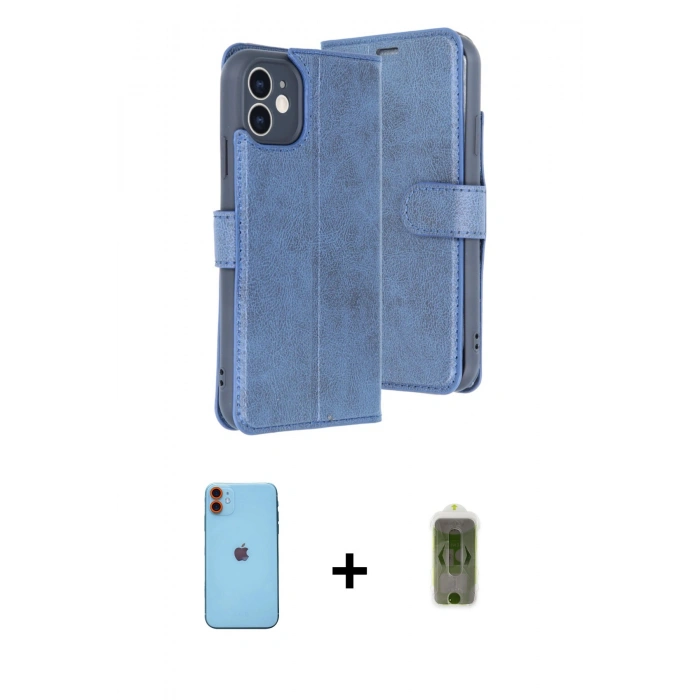 MARSİLYAN™- iPhone 11 Kılıf Siluet Işık Serisi - Siyah Joko Magic 5D Hayalet Cam + Neon Fosforlu Kamera Lens - TU