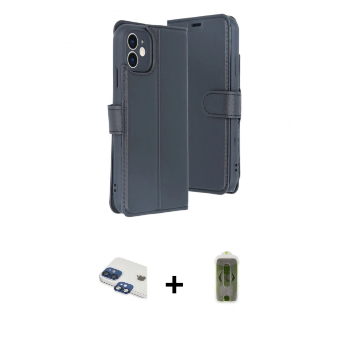 MARSİLYAN™- iPhone 11 Kılıf Siluet Işık Serisi - Siyah Joko Magic 5D Hayalet Cam + Pers Alüminyum Kamera Lens - LT