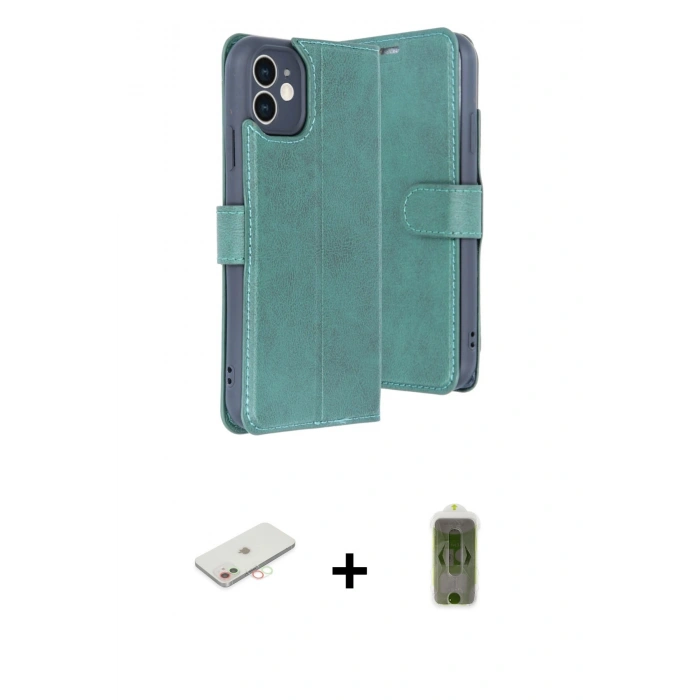 MARSİLYAN™- iPhone 11 Kılıf Siluet Işık Serisi - Siyah Joko Magic 5D Hayalet Cam + Renkli Kamera Lens Koruma Cam - YL
