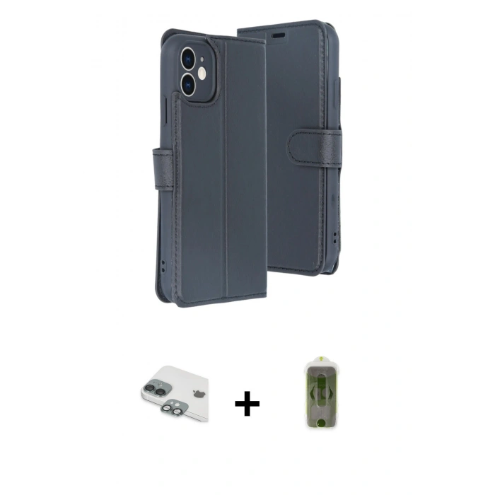 MARSİLYAN™- iPhone 11 Kılıf Siluet Işık Serisi - Siyah Joko Magic 5D Hayalet Cam + Pers Alüminyum Kamera Lens - YL