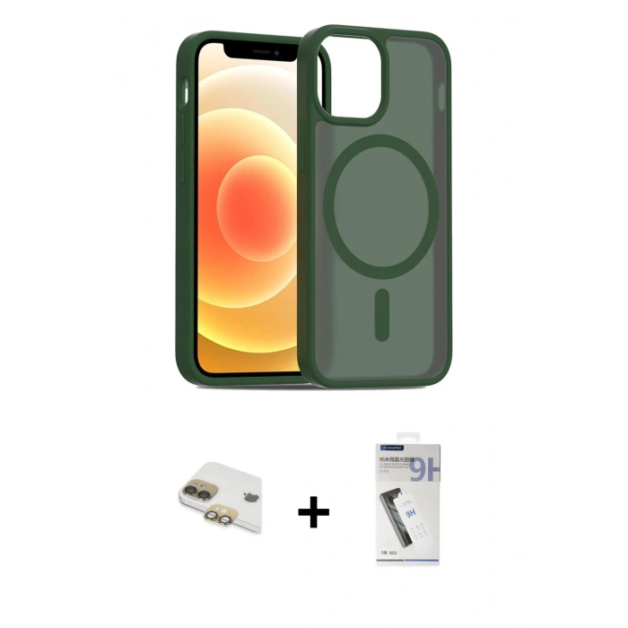 MARSİLYAN™- iPhone 11 Kılıf Siluet Minimal Prime - Şeffaf Uv Polymer Nano Ekran Koruyucu + Pers Alüminyum Kamera Lens - GD