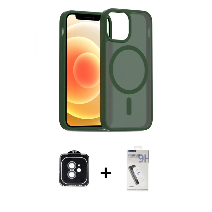 MARSİLYAN™- iPhone 11 Kılıf Siluet Minimal Prime - Şeffaf Uv Polymer Nano Ekran Koruyucu + PVD Metal Kamera Lens - MI