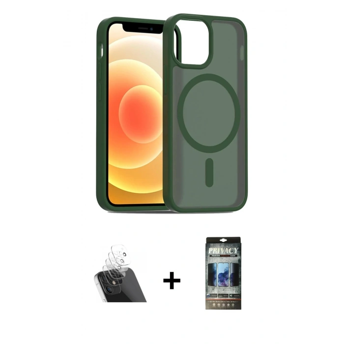 MARSİLYAN™- iPhone 11 Kılıf Siluet Minimal Prime - Siyah 34D Hayalet Izgaralı Cam + Kamera Lens Koruma Cam - SF