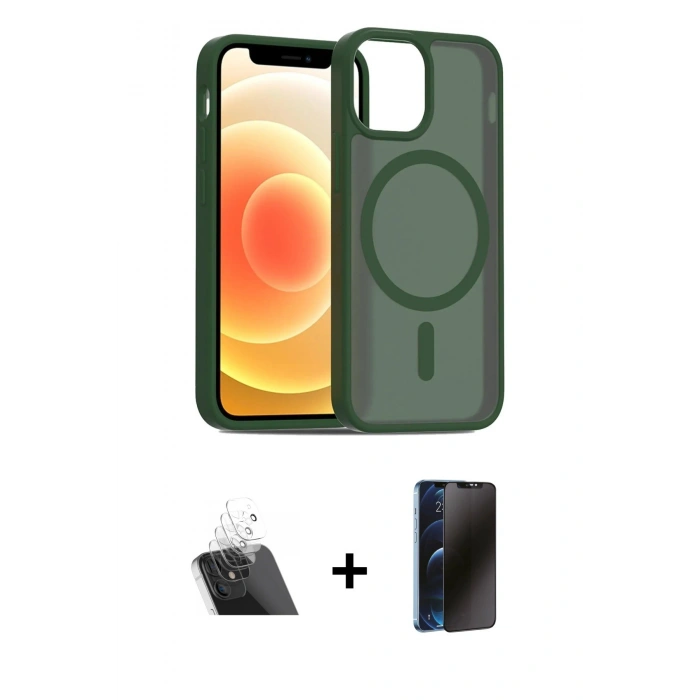 MARSİLYAN™- iPhone 11 Kılıf Siluet Minimal Prime - Siyah 3D Antistatik Hayalet Cam Ekran Koruyucu + Şeffaf Kamera Lens Koruma Cam