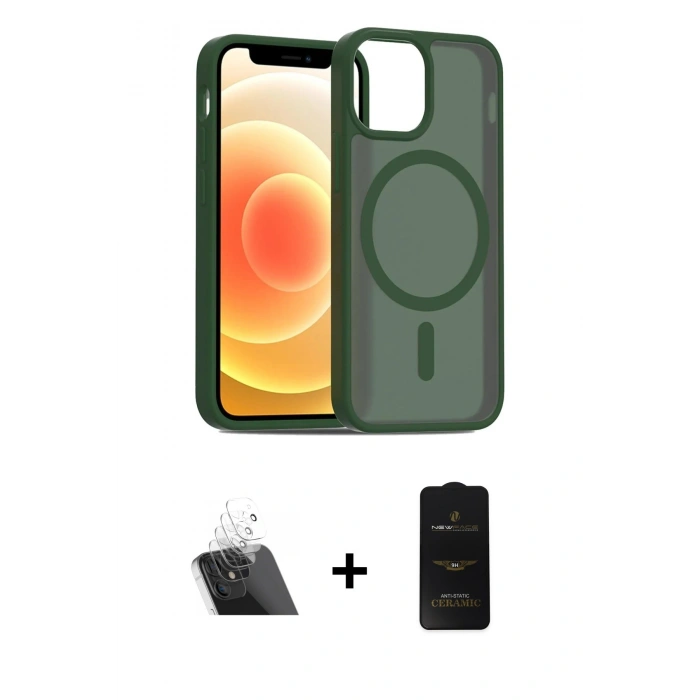 MARSİLYAN™- iPhone 11 Kılıf Siluet Minimal Prime - Siyah 6D Antistatik Mat Seramik Hayalet Nano Ekran Koruyucu + Kamera Lens Koruma Cam - SF
