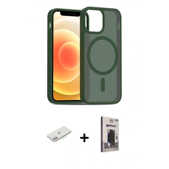 MARSİLYAN™- iPhone 11 Kılıf Siluet Minimal Prime - Siyah Bilvis Hayalet Cam Ekran Koruyucu + Renkli Kamera Lens Koruma Cam - PE