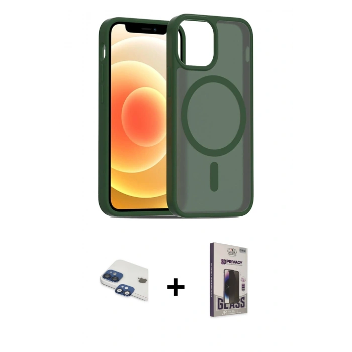 MARSİLYAN™- iPhone 11 Kılıf Siluet Minimal Prime - Siyah Bilvis Hayalet Cam Ekran Koruyucu + Pers Alüminyum Kamera Lens - LT