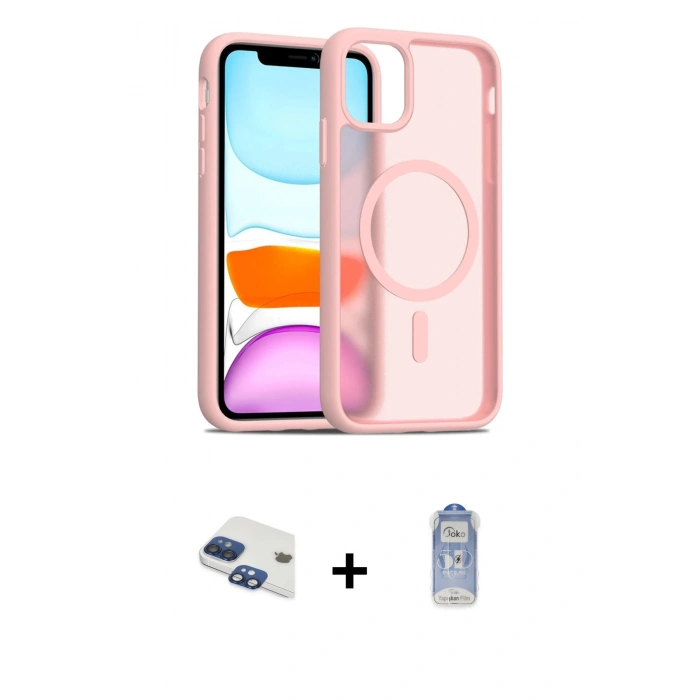 MARSİLYAN™- iPhone 11 Kılıf Siluet Minimal Prime - Siyah Joko Magic 5D Cam + Pers Alüminyum Kamera Lens - LT