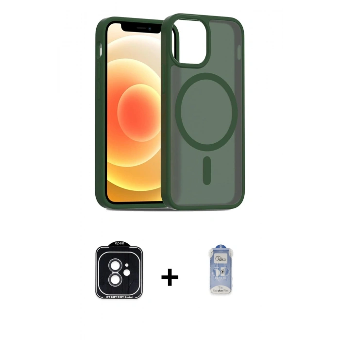 MARSİLYAN™- iPhone 11 Kılıf Siluet Minimal Prime - Siyah Joko Magic 5D Cam + PVD Metal Kamera Lens - SH
