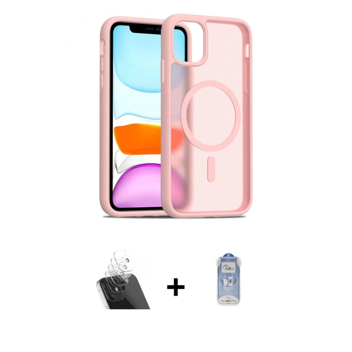 MARSİLYAN™- iPhone 11 Kılıf Siluet Minimal Prime - Siyah Joko Magic 5D Cam + Şeffaf Kamera Lens Koruma Cam