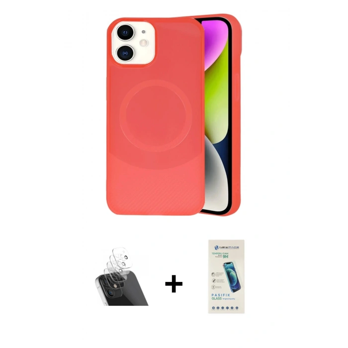 MARSİLYAN™- iPhone 11 Kılıf Ufuk Serisi - Şeffaf Pasifik Cam Ekran Koruyucu + Kamera Lens Koruma Cam - SF