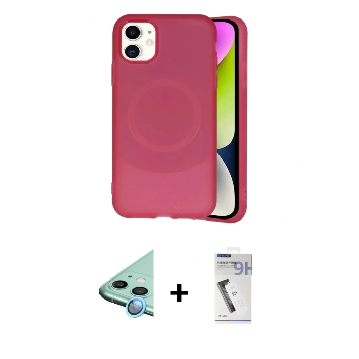 MARSİLYAN™- iPhone 11 Kılıf Ufuk Serisi - Şeffaf Uv Polymer Nano Ekran Koruyucu + Raze Metal Kamera Lens - MI