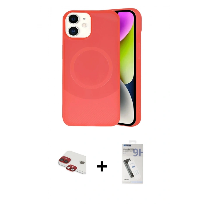 MARSİLYAN™- iPhone 11 Kılıf Ufuk Serisi - Şeffaf Uv Polymer Nano Ekran Koruyucu + Pers Alüminyum Kamera Lens - KI