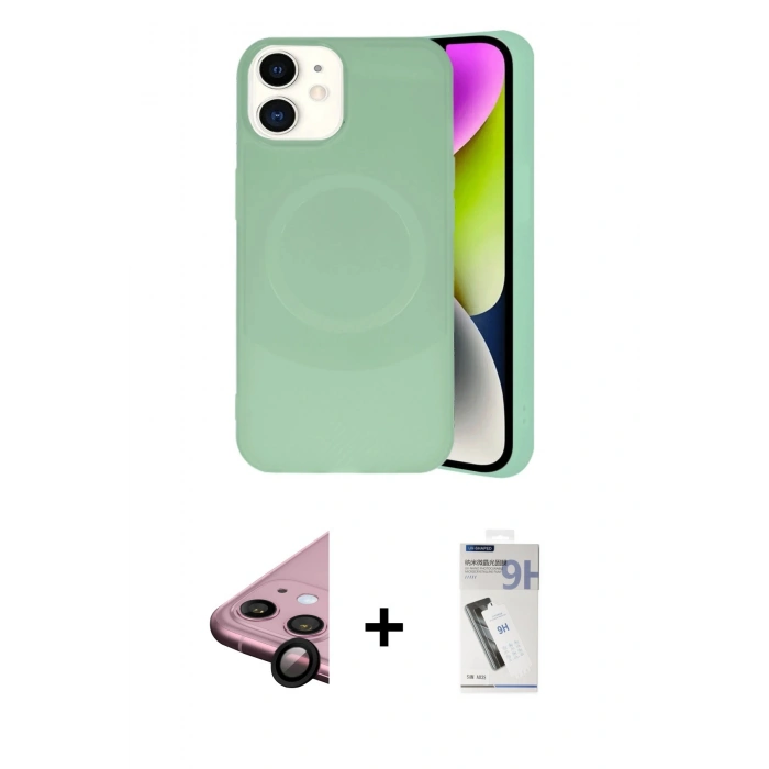 MARSİLYAN™- iPhone 11 Kılıf Ufuk Serisi - Şeffaf Uv Polymer Nano Ekran Koruyucu + Raze Metal Kamera Lens - SH