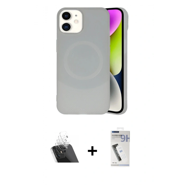 MARSİLYAN™- iPhone 11 Kılıf Ufuk Serisi - Şeffaf Uv Polymer Nano Ekran Koruyucu + Kamera Lens Koruma Cam - SF
