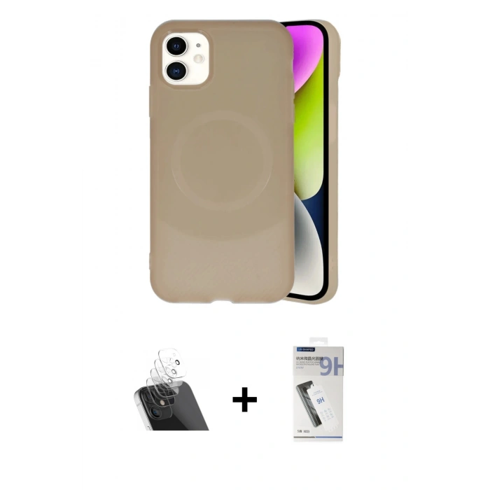 MARSİLYAN™- iPhone 11 Kılıf Ufuk Serisi - Şeffaf Uv Polymer Nano Ekran Koruyucu + Kamera Lens Koruma Cam - SF