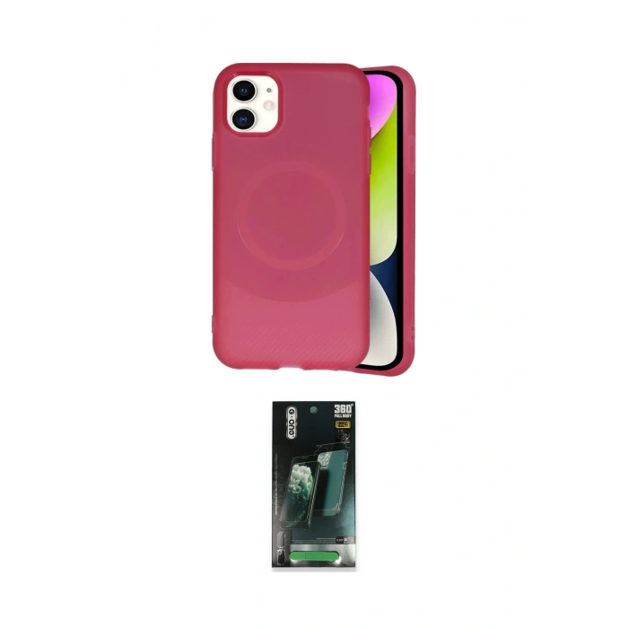 MARSİLYAN™- iPhone 11 Kılıf Ufuk Serisi - Siyah 360 Mat Full Body Arka Koruyucu