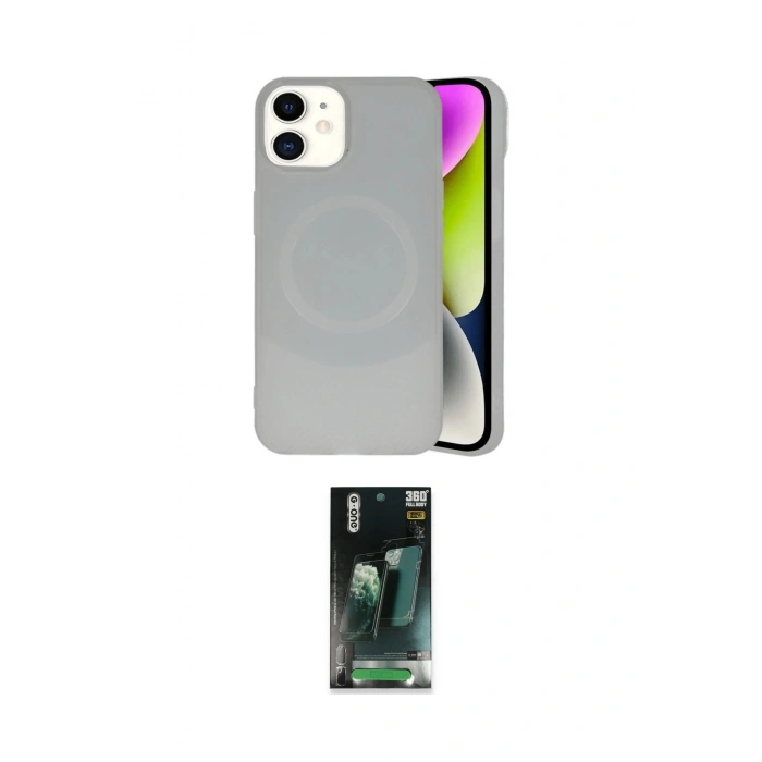 MARSİLYAN™- iPhone 11 Kılıf Ufuk Serisi - Siyah 360 Mat Full Body Arka Koruyucu
