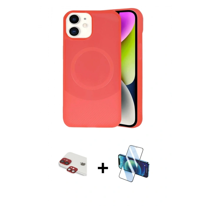 MARSİLYAN™- iPhone 11 Kılıf Ufuk Serisi - Siyah 3D Antistatik Seramik Nano Ekran Koruyucu + Pers Alüminyum Kamera Lens - KI