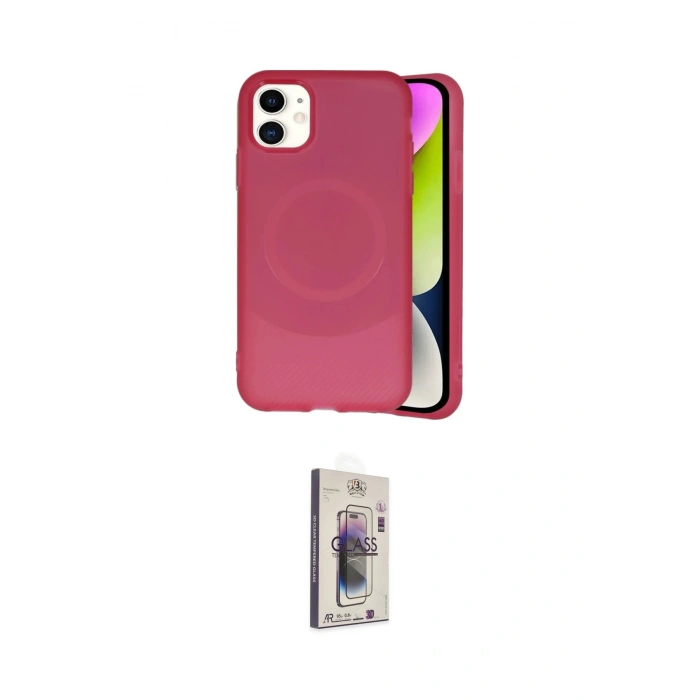 MARSİLYAN™- iPhone 11 Kılıf Ufuk Serisi - Siyah Bilvis 3D Cam Ekran Koruyucu