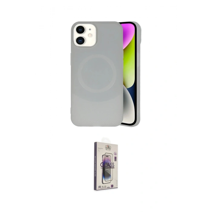 MARSİLYAN™- iPhone 11 Kılıf Ufuk Serisi - Siyah Bilvis 3D Cam Ekran Koruyucu