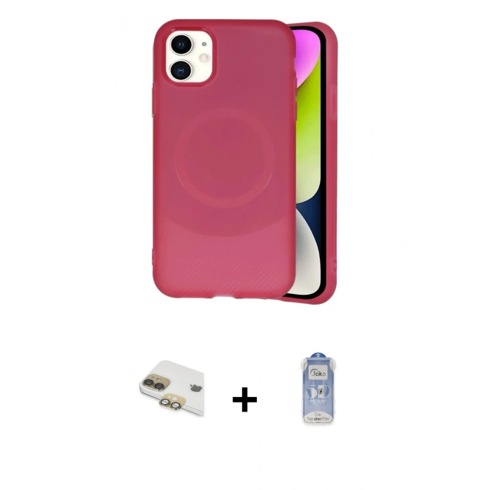 MARSİLYAN™- iPhone 11 Kılıf Ufuk Serisi - Siyah Joko Magic 5D Cam + Pers Alüminyum Kamera Lens - GD